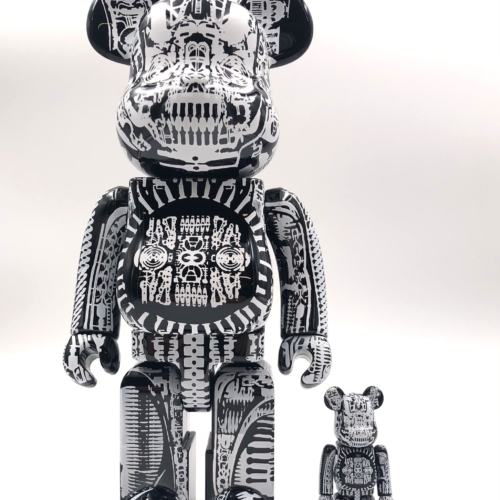 BEARBRICK * HR Giger * 100% + 400% (Black Chrome ver.)
