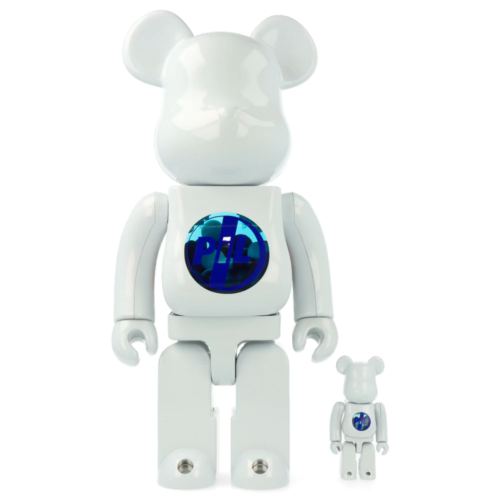 BEARBRICK * PIL white chrome * 100% + 400%