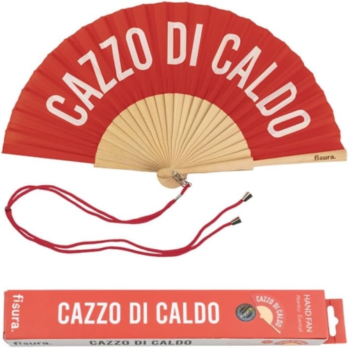 Ventaglio "CAZZO DI CALDO" rosso