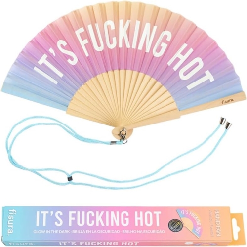 Ventaglio "FUCKING HOT" multicolor - glow in the dark